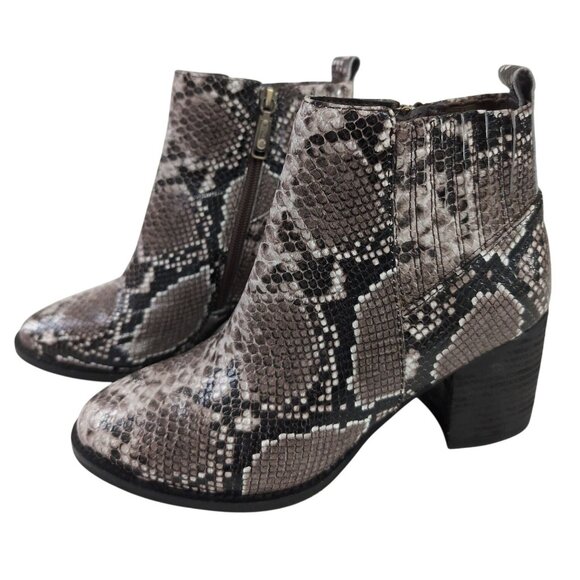 Blondo Noa Ankle Boot Women 8.5 Snakeskin Southwestern Country Ranch Waterproof - Picture 1 of 9
